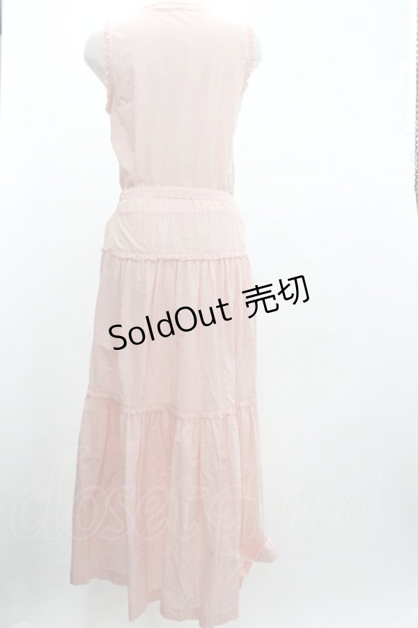 画像2: PINK HOUSE / ギンガムチェックジャンパースカート  ピンクＸ白チェック I-26-01-04-035-LO-OP-SA-ZI (2)