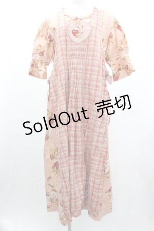 画像: PINK HOUSE / アンジェリックラビッツエプロンワンピース  ピンク I-26-01-04-041-LO-OP-SA-ZI