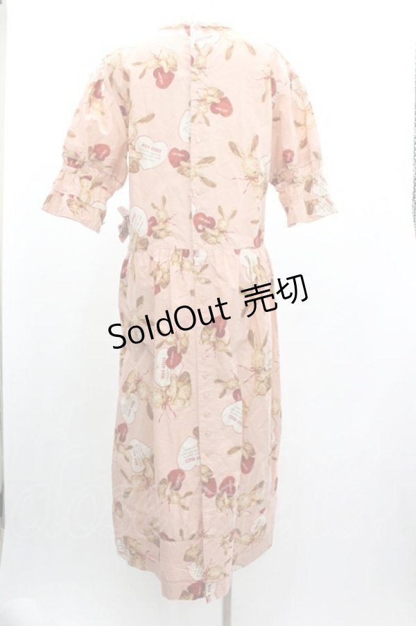 画像2: PINK HOUSE / アンジェリックラビッツエプロンワンピース  ピンク I-26-01-04-041-LO-OP-SA-ZI (2)