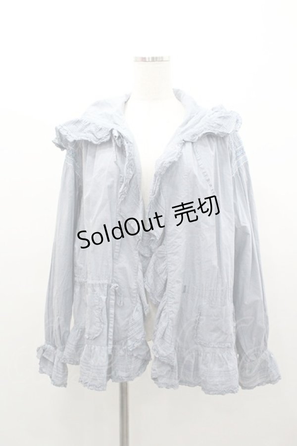 画像1: PINK HOUSE / ギンガムチェックフードオーバーブラウス  青Ｘ白チェック I-26-01-04-005-LO-BL-SA-ZI (1)