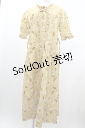 画像: PINK HOUSE / ギンガムチェックくま&雛菊総柄半袖ワンピース  イエロー I-26-01-04-042-LO-OP-SA-ZI