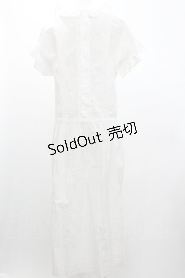 画像2: PINK HOUSE / 袖フリルワンピース  白 I-26-01-04-043-LO-OP-SA-ZI (2)