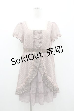 画像: axes femme / 裾刺繍ドビードットチュニック M ピンク I-26-01-06-001-AX-TO-TE-ZI