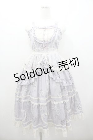 画像: Lolitimes（海外ロリータブランド） / 薔薇リボンプリントジャンパースカート  ラベンダー I-26-01-06-047-EL-OP-SA-ZI