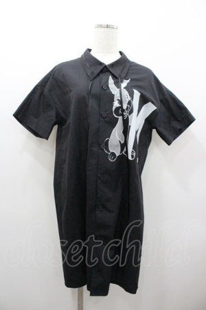 画像: MILK / ラビットシャツワンピース  黒 I-26-01-06-050-ML-OP-SA-ZI