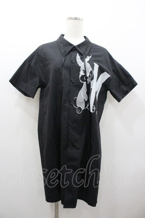 画像1: MILK / ラビットシャツワンピース  黒 I-26-01-06-050-ML-OP-SA-ZI (1)