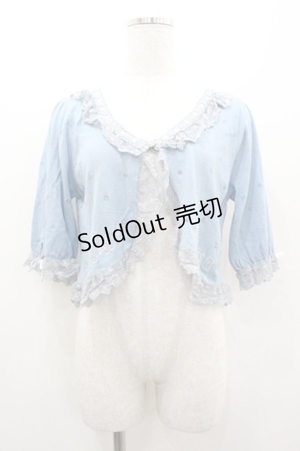 画像1: axes femme / Disneyトランプ刺繍ボレロ M サックス I-26-01-06-006-AX-TO-TE-ZI (1)