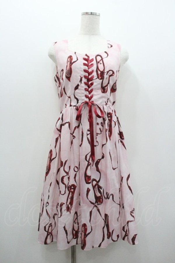 画像1: MILK / レッドシューズドレス  ピンクＸ赤 I-26-01-06-056-ML-OP-SA-ZI (1)