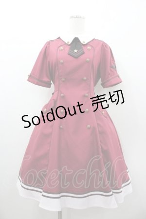 画像: Amavel / Place Escortミリタリーワンピース  ボルドー I-26-01-06-064-CA-OP-SA-ZI