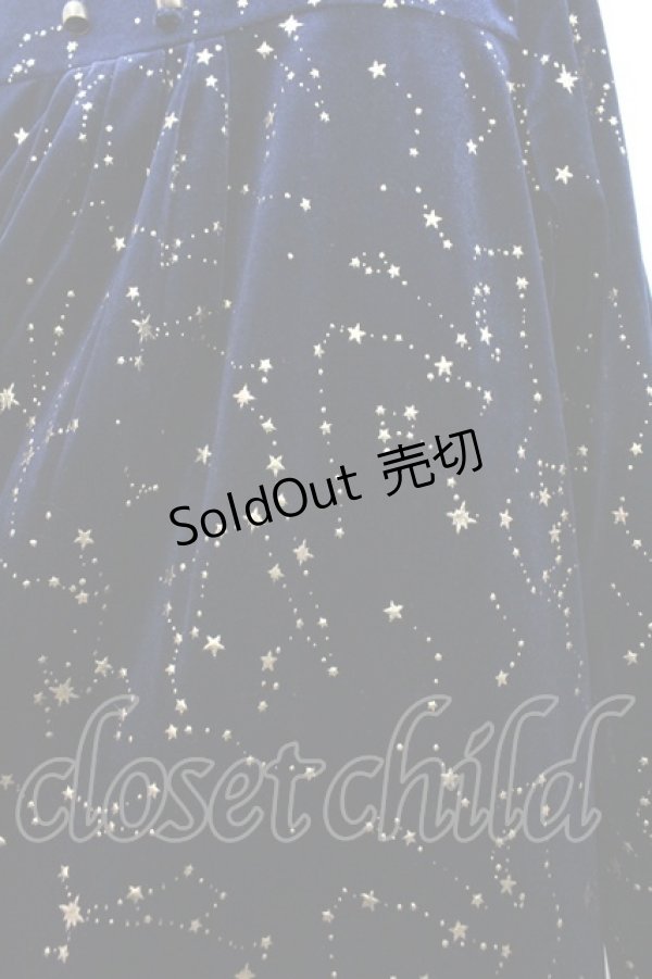 画像3: Amavel / 星発砲ベロアワンピース  ネイビーＸゴールド I-26-01-06-065-CA-OP-SA-ZI (3)