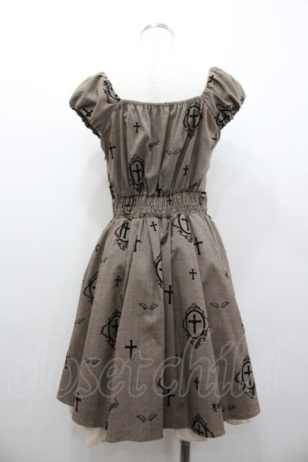 画像2: Amavel / 裾プリントフロントクロスワンピース  ブラウン I-26-01-06-066-CA-OP-SA-ZI (2)