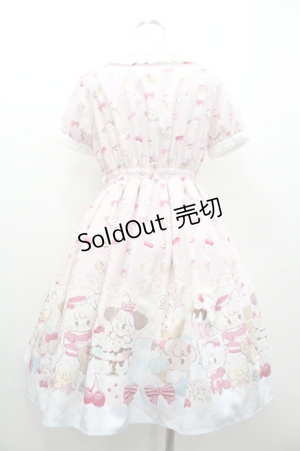 画像2: axes femme Kawaii / mikko illustration × axes femme Kawaii ダイナーカフェワンピース  ピンク I-26-01-06-067-AX-OP-SA-ZI (2)
