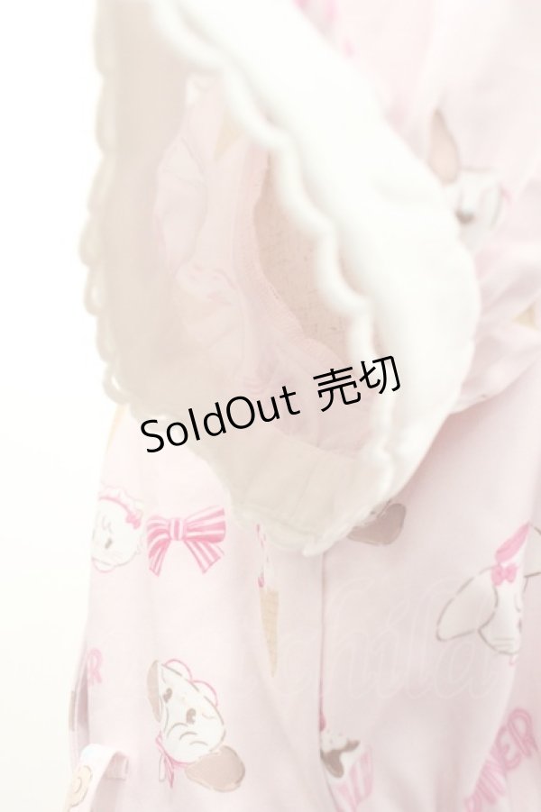 画像3: axes femme Kawaii / mikko illustration × axes femme Kawaii ダイナーカフェワンピース  ピンク I-26-01-06-067-AX-OP-SA-ZI (3)