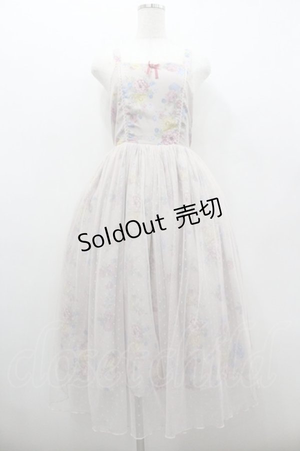 画像1: axes femme Kawaii / クラシックブーケ柄ジャンスカ  ピンク I-26-01-06-069-AX-OP-SA-ZI (1)