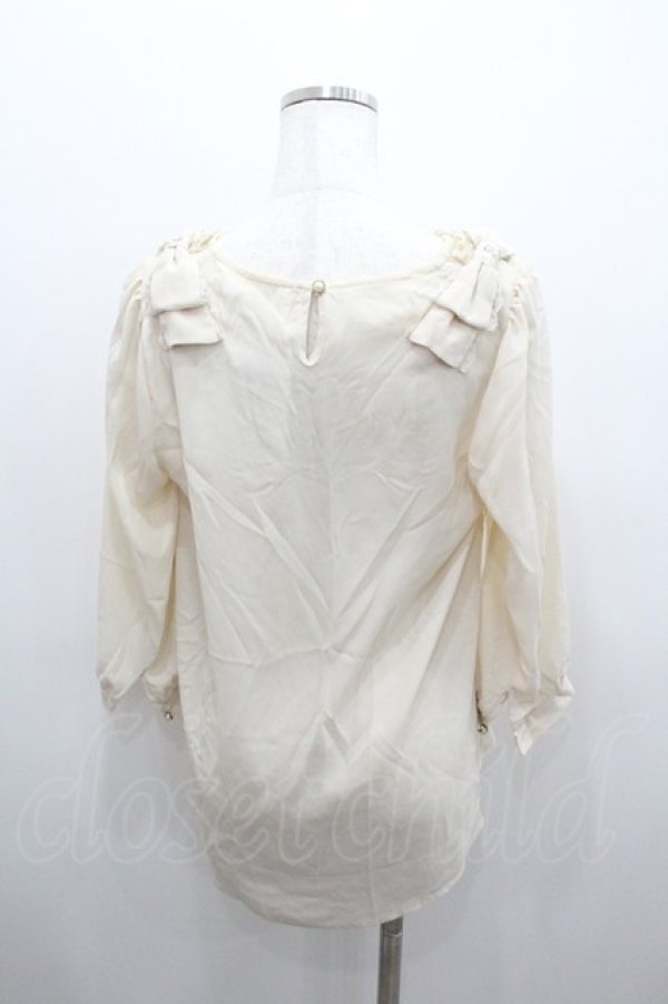 画像2: axes femme / 肩リボンレースブラウス M 生成り I-26-01-06-007-AX-BL-TE-ZI (2)