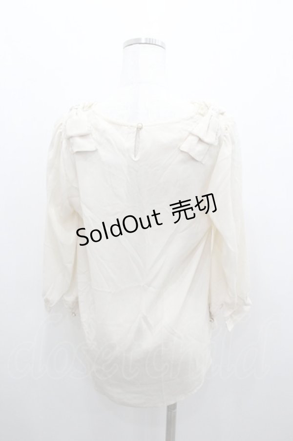 画像2: axes femme / 肩リボンレースブラウス M 生成り I-26-01-06-007-AX-BL-TE-ZI (2)