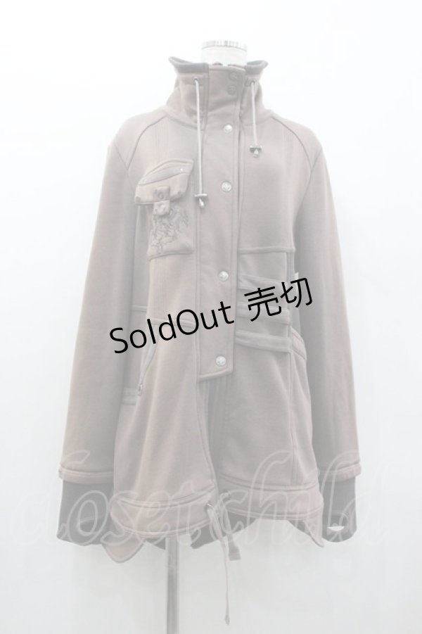 画像1: Ozz Croce / 刺繍ポケットスナップ釦ロングカーディガン  ブラウン I-26-01-06-072-OO-TO-SA-ZI (1)