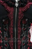 画像3: OZZ ANGELO / 薔薇刺繍サイド編み上げコルセットキャミワンピース  黒Ｘ赤 I-26-01-06-074-OO-OP-SA-ZI (3)