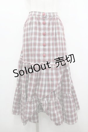 画像: MILK / ブリジットスカート  赤Ｘ白チェック I-26-01-06-077-ML-SK-SA-ZI