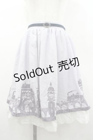 画像: axes femme / 町並み柄スカート  ラベンダー I-26-01-06-079-AX-SK-SA-ZI