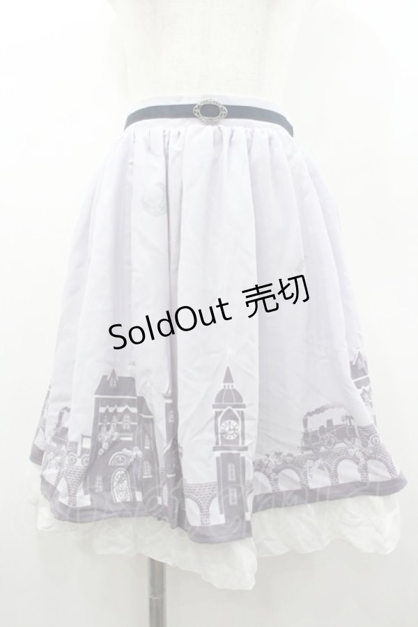 画像1: axes femme / 町並み柄スカート  ラベンダー I-26-01-06-079-AX-SK-SA-ZI (1)