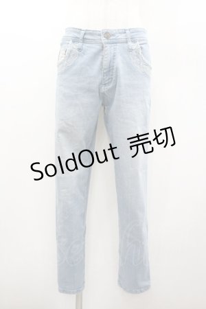 画像: axes femme / パリ刺繍ボーイズデニム M ブルー I-26-01-06-081-AX-PA-TE-ZI