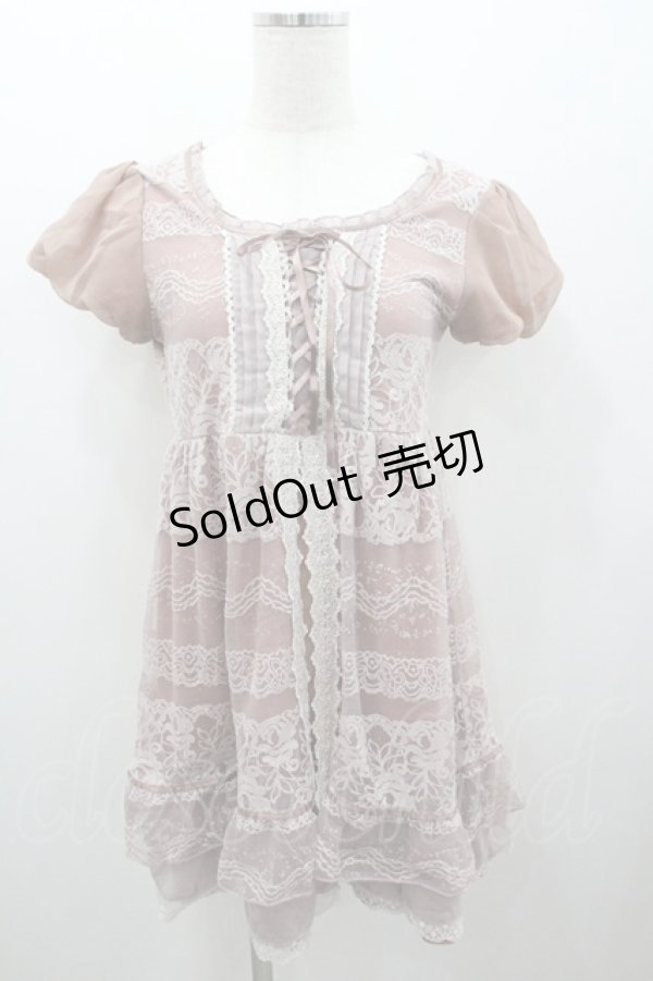 画像1: axes femme / 刺繍入りチュールチュニック M ピンク I-26-01-06-009-AX-TO-TE-ZI (1)