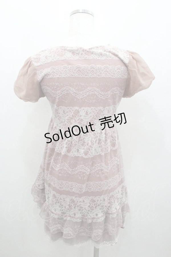 画像2: axes femme / 刺繍入りチュールチュニック M ピンク I-26-01-06-009-AX-TO-TE-ZI (2)