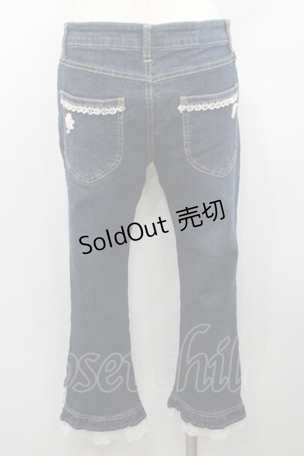 画像2: axes femme / ローズレースデニムパンツ  インディゴ I-26-01-06-085-AX-PA-TE-ZI (2)