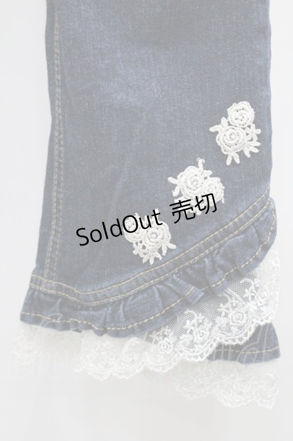 画像5: axes femme / ローズレースデニムパンツ  インディゴ I-26-01-06-085-AX-PA-TE-ZI (5)