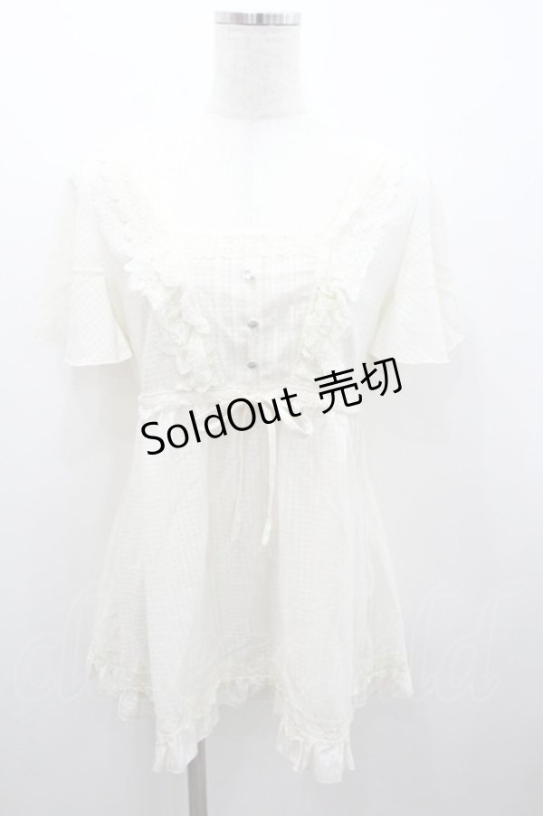 画像1: axes femme / フェミニンレースAラインブラウス M 生成り I-26-01-06-010-AX-BL-TE-ZI (1)