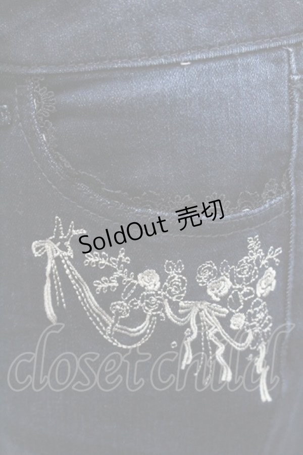 画像3: axes femme / 鳥かご刺繍デニムパギンス L インディゴ I-26-01-06-087-AX-PA-TE-ZI (3)