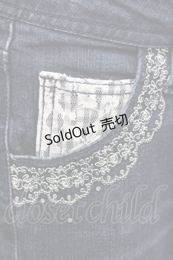 画像3: axes femme / スカラップ刺繍パンツ M インディゴ I-26-01-06-090-AX-PA-TE-ZI (3)