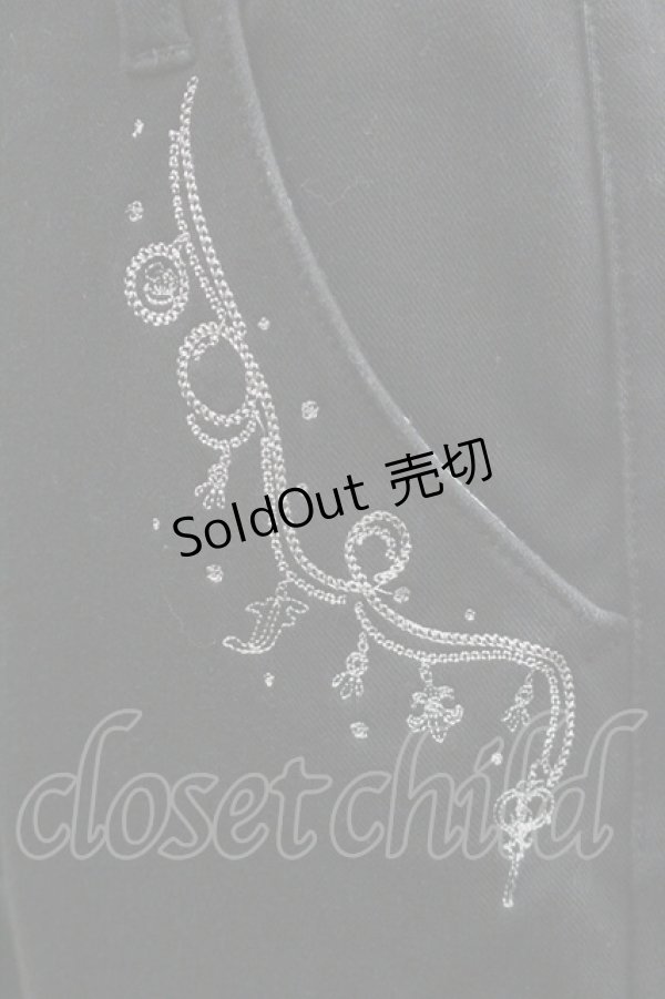 画像3: axes femme / 刺繍デニムパンツ L 黒 I-26-01-06-093-AX-PA-TE-ZI (3)