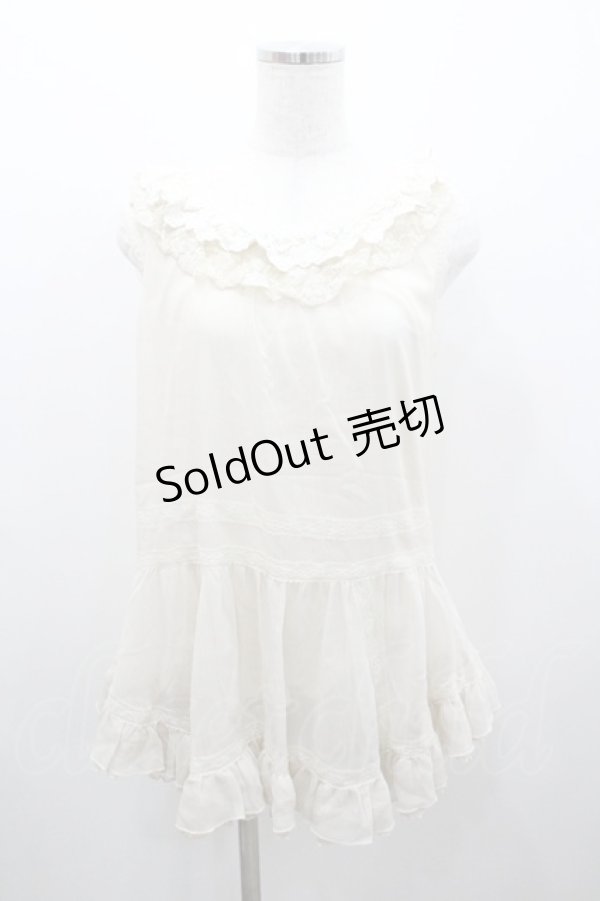 画像1: axes femme / 楊柳シフォンノースリーブチュニック M 生成り I-26-01-06-012-AX-OP-TE-ZI (1)