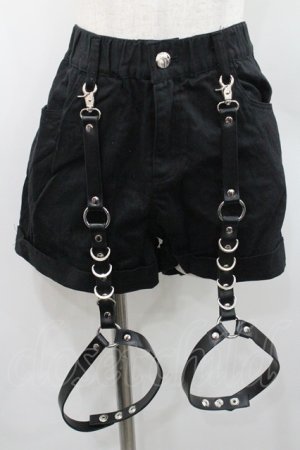 画像: REFLEM / ハーネス付きベルトショートパンツ  黒 I-26-01-06-098-PU-PA-SA-ZI