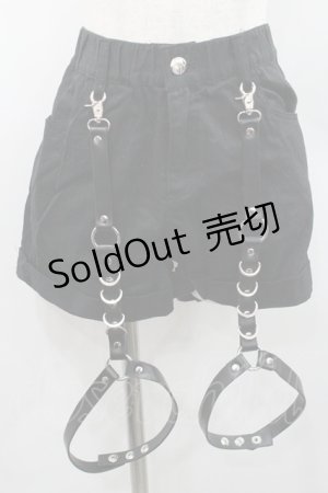 画像: REFLEM / ハーネス付きベルトショートパンツ  黒 I-26-01-06-098-PU-PA-SA-ZI