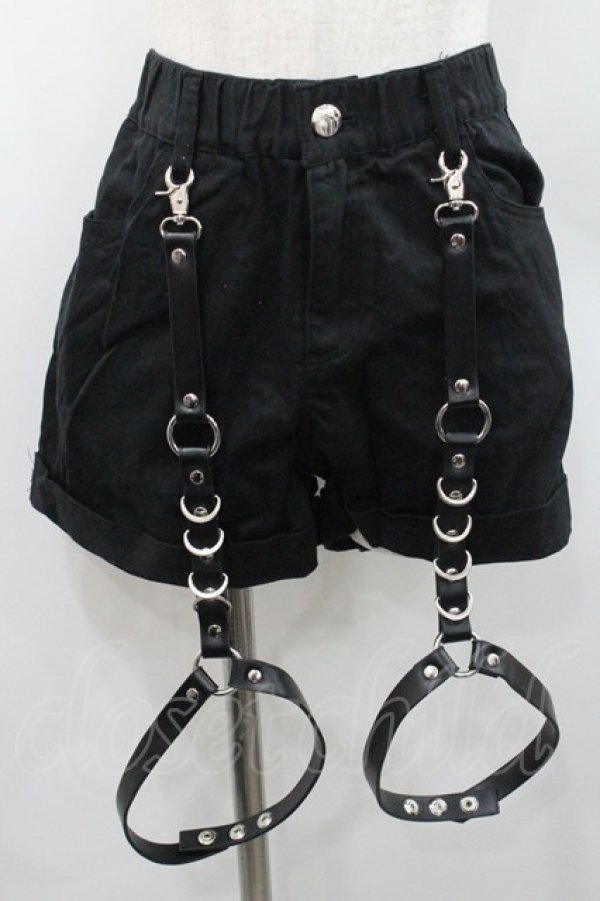 画像1: REFLEM / ハーネス付きベルトショートパンツ  黒 I-26-01-06-098-PU-PA-SA-ZI (1)