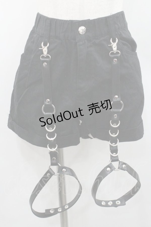 画像1: REFLEM / ハーネス付きベルトショートパンツ  黒 I-26-01-06-098-PU-PA-SA-ZI (1)
