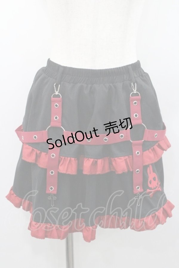 画像1: ACDC RAG / PUNKYバニースカート  黒Ｘ赤 I-26-01-06-099-PU-SK-SA-ZI (1)