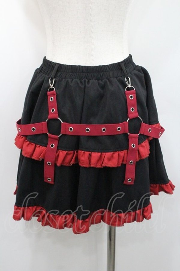 画像2: ACDC RAG / PUNKYバニースカート  黒Ｘ赤 I-26-01-06-099-PU-SK-SA-ZI (2)
