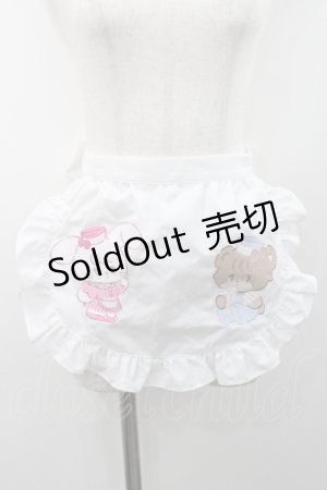 画像: axes femme Kawaii / mikkoコラボ刺繍エプロン  白 I-26-01-06-100-AX-SK-SA-ZI