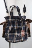 画像2: Maison de FLEUR / ベア刺繍ギャザー2WAYトートバッグ  黒Ｘブラウン I-26-01-06-103-LO-BG-SA-ZI (2)
