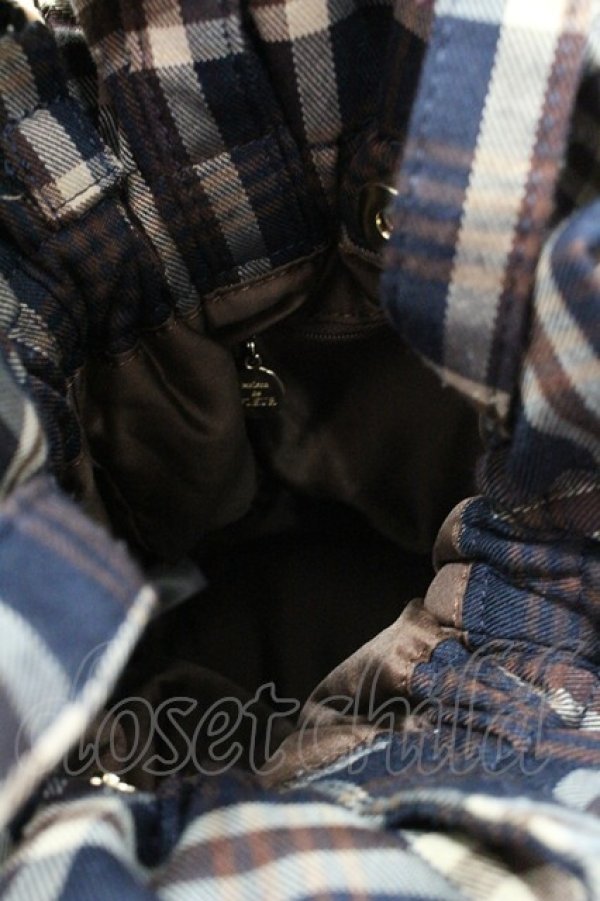 画像6: Maison de FLEUR / ベア刺繍ギャザー2WAYトートバッグ  黒Ｘブラウン I-26-01-06-103-LO-BG-SA-ZI (6)