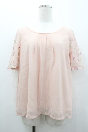 画像: axes femme / 袖刺繍フレアプルオーバー M ピンク I-26-01-06-002-AX-TO-TE-ZI