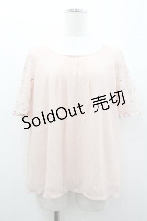 画像: axes femme / 袖刺繍フレアプルオーバー M ピンク I-26-01-06-002-AX-TO-TE-ZI