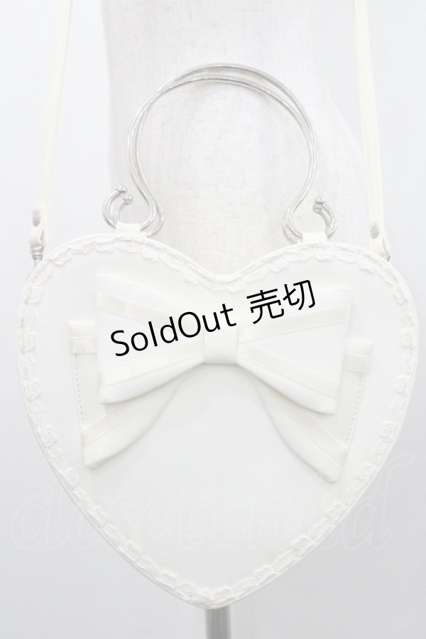 画像2: BABY,THE STARS SHINE BRIGHT / 【難あり】リボンハートバッグ  白 I-26-01-06-105-BA-JA-SA-ZI (2)