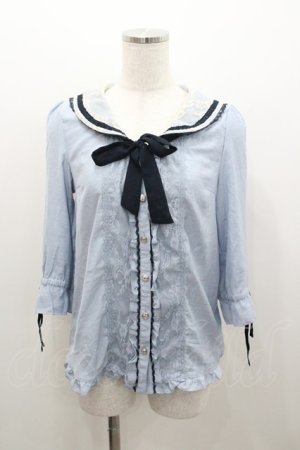 画像: axes femme / セーラーカラーブラウス M サックス I-26-01-06-015-AX-TO-TE-ZI