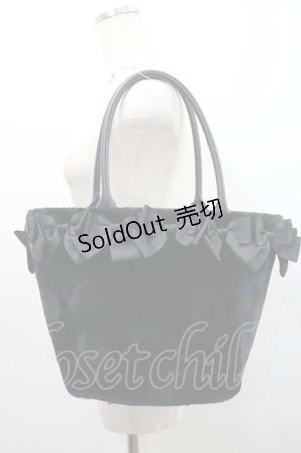 画像1: m petit by misako / AM*NIリボンFバッグ  黒 I-26-01-06-106-LO-BG-SA-ZI (1)