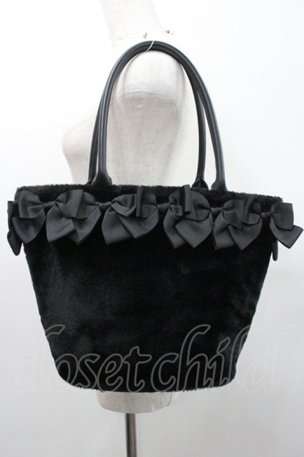 画像3: m petit by misako / AM*NIリボンFバッグ  黒 I-26-01-06-106-LO-BG-SA-ZI (3)